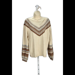 Promesa Double V-Neck Striped Sweater Size M